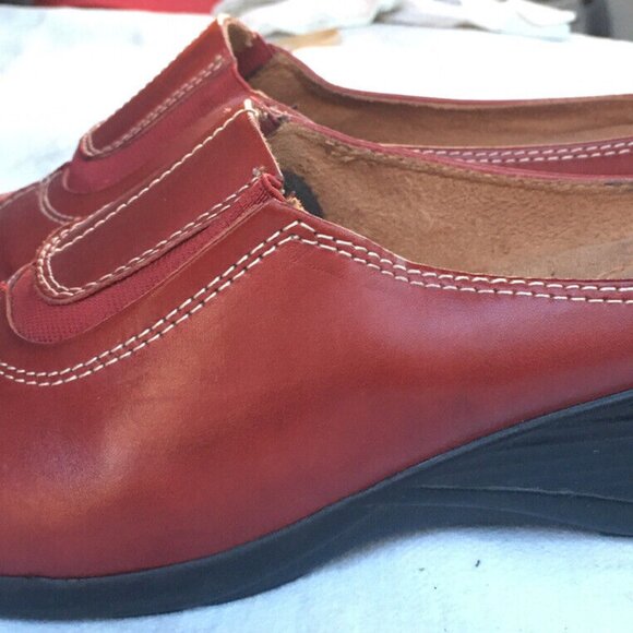 Naturalizer Shoes Womens 9M Allia Clogs Mules Slip On 39222001 Burgundy Leather - Picture 4 of 10